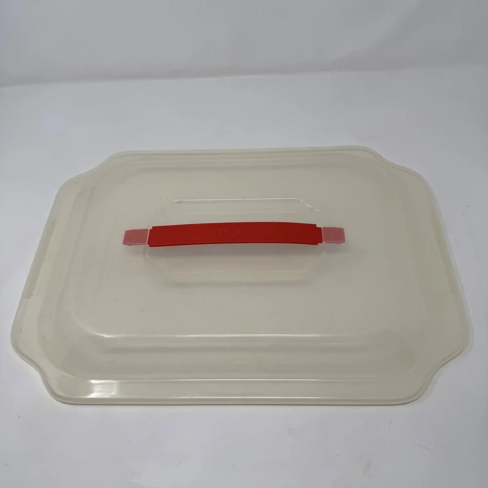 Pyrex Replacement Plastic Lid for 12 Cup Muffin Pan Clear Red Handle ~16.5x12